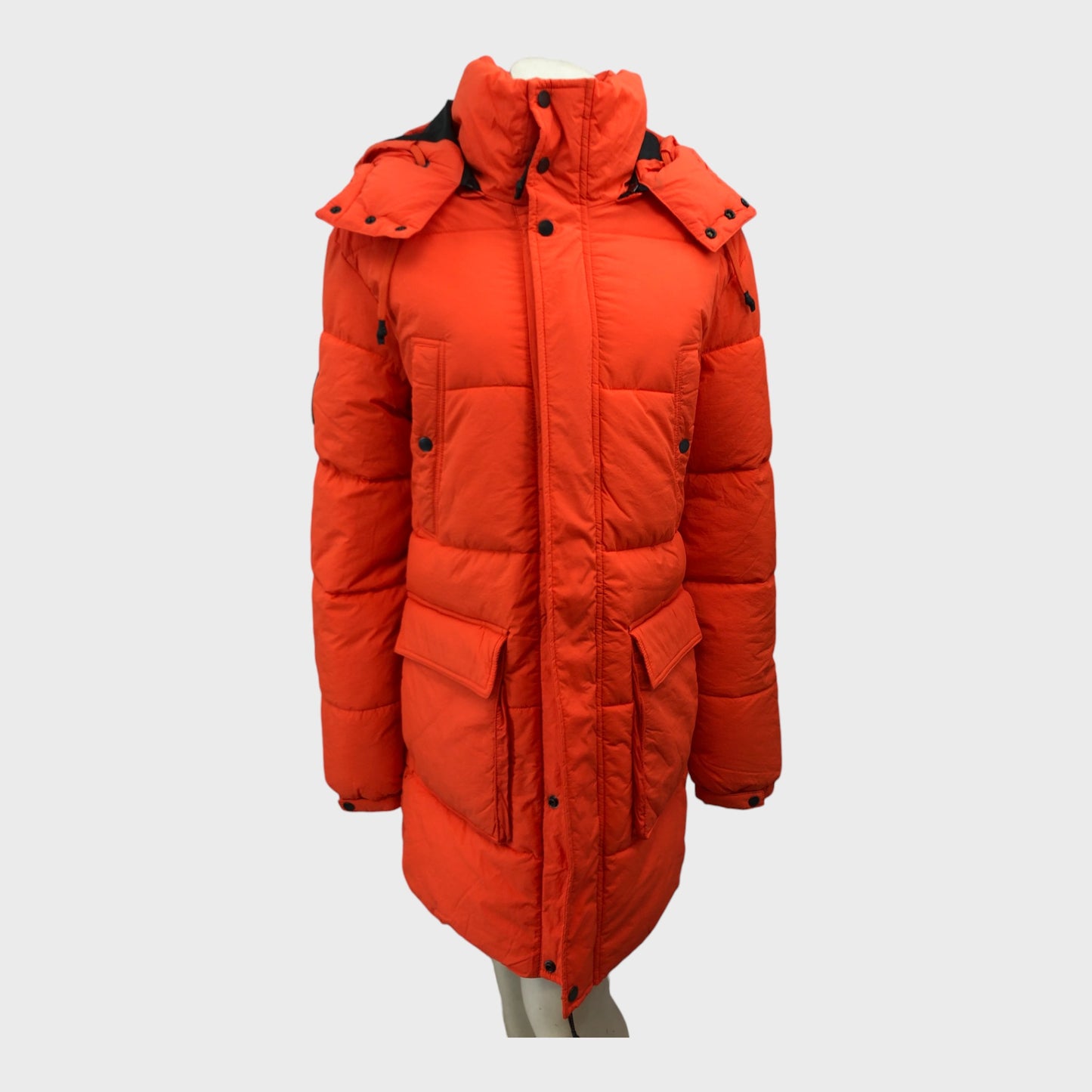 Branded Orange Padded Coat - Size Large