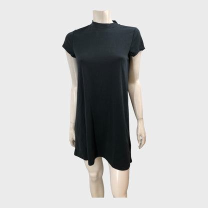 Branded Black High Neck T-Shirt Dress - Size 10