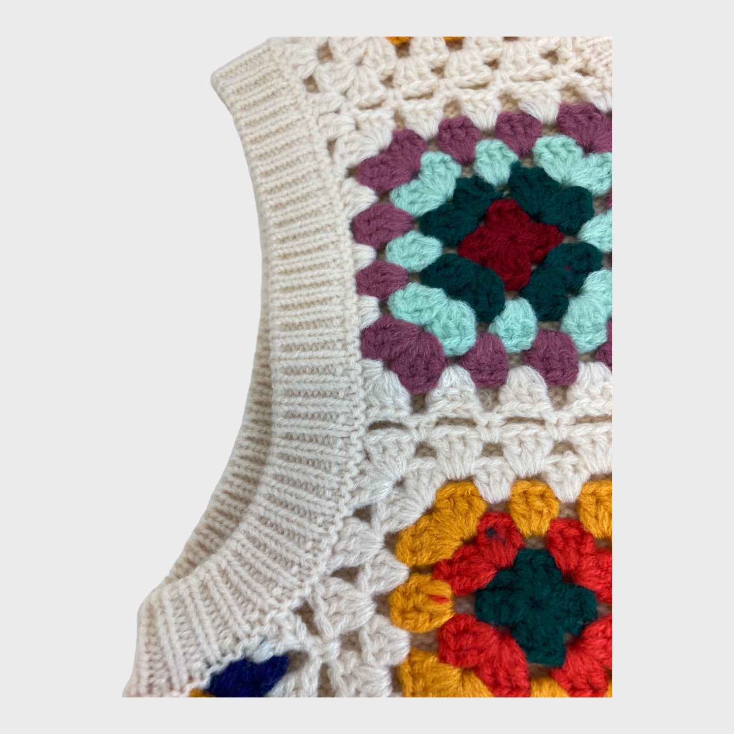 Girls Multicoloured Crochet Tank Top