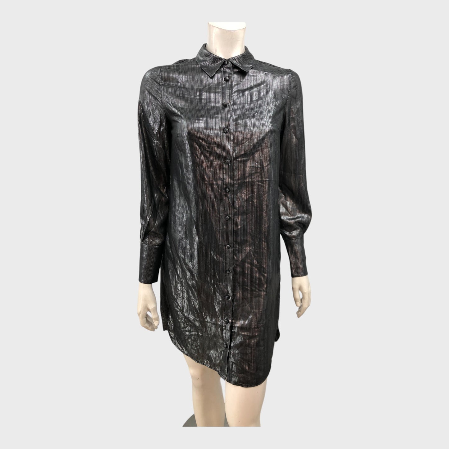 Branded Black/Sliver Long Shirt - Size 8