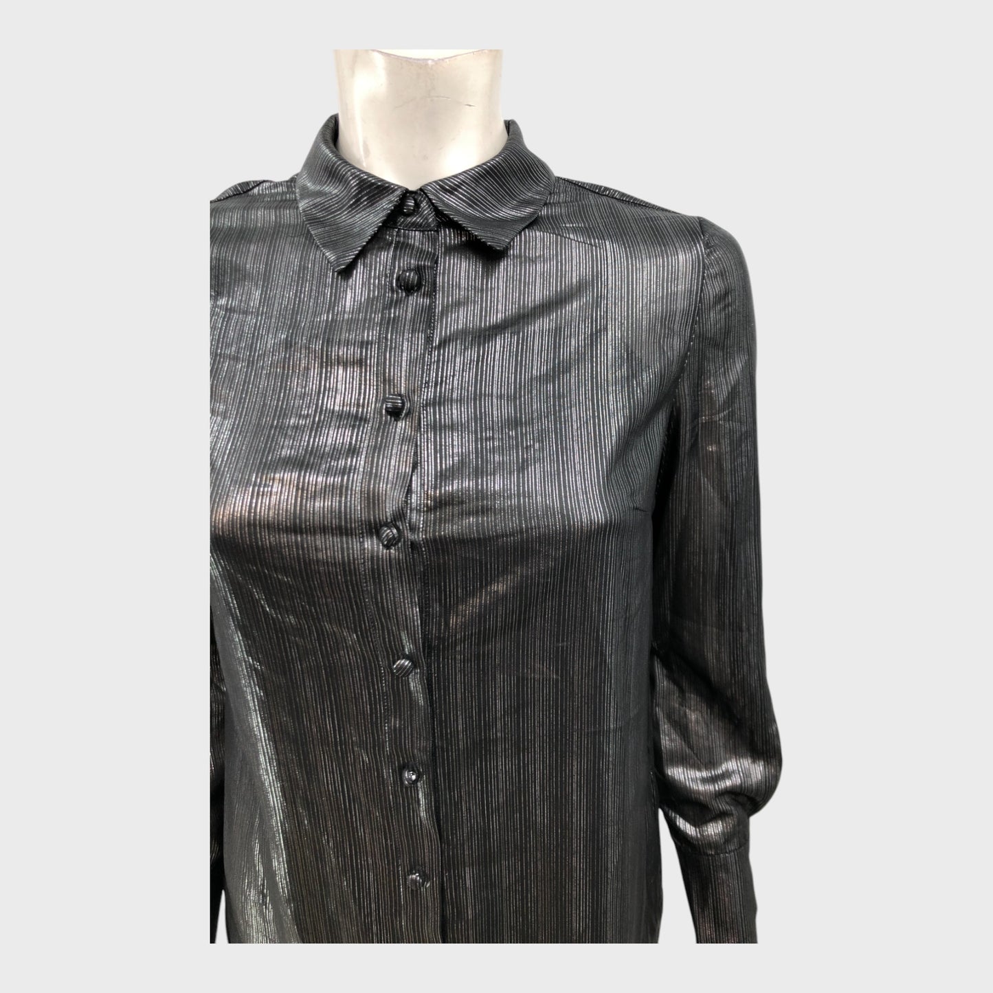 Branded Black/Sliver Long Shirt - Size 8