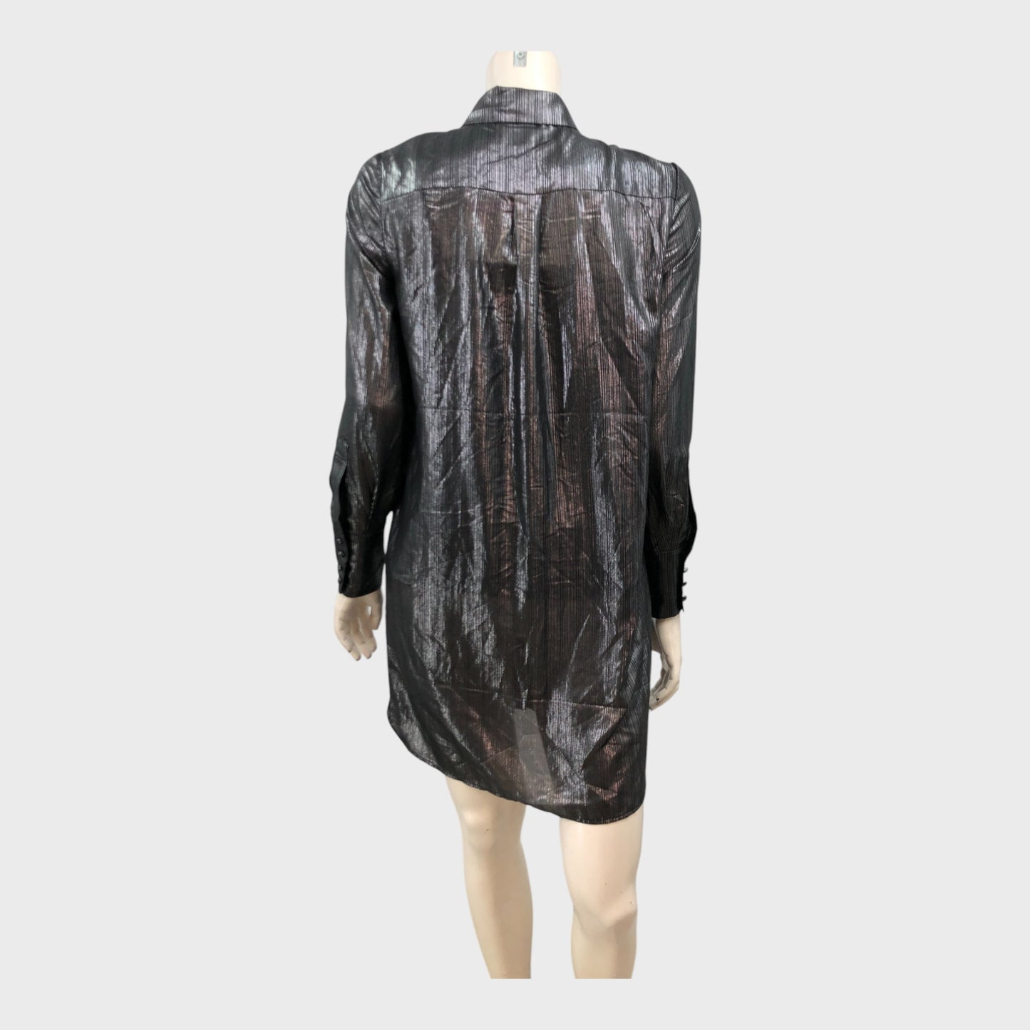 Branded Black/Sliver Long Shirt - Size 8