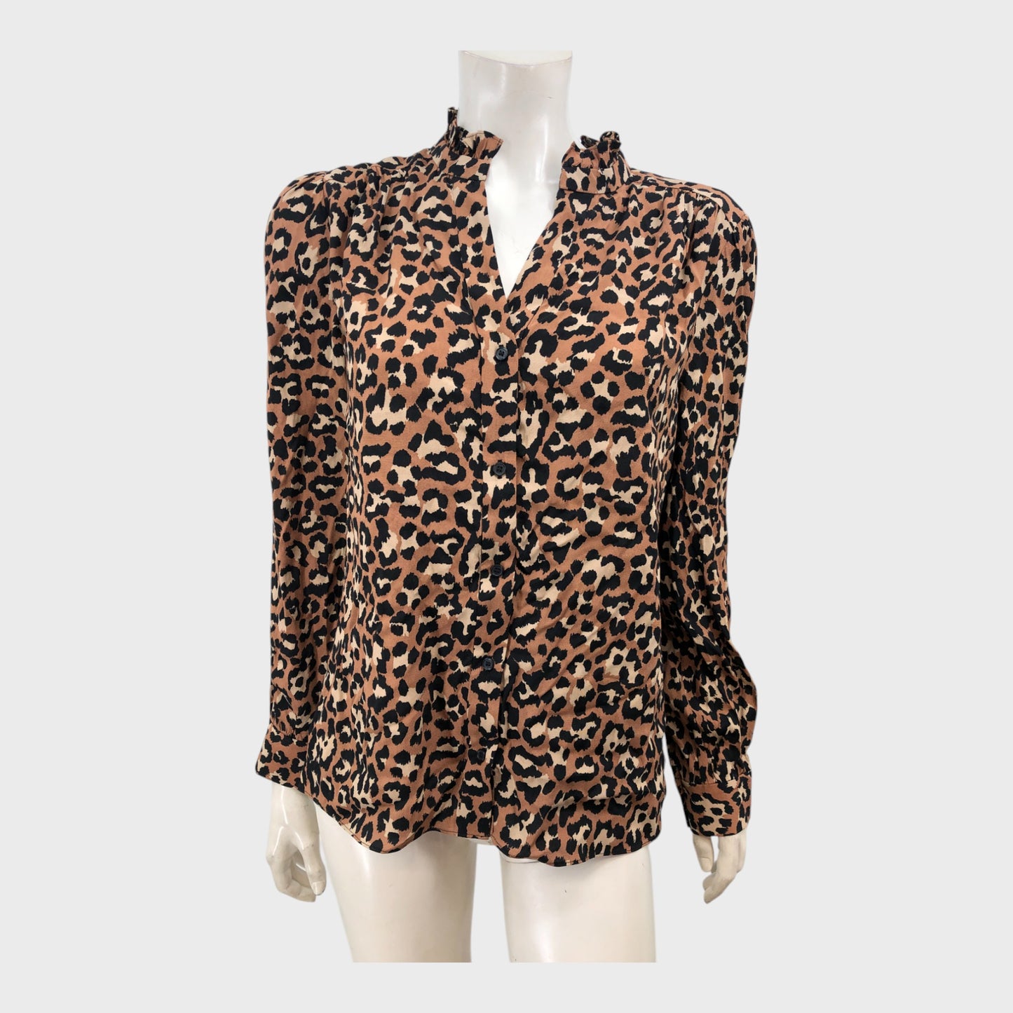 Branded Camel Animal Print Blouse - Size 12