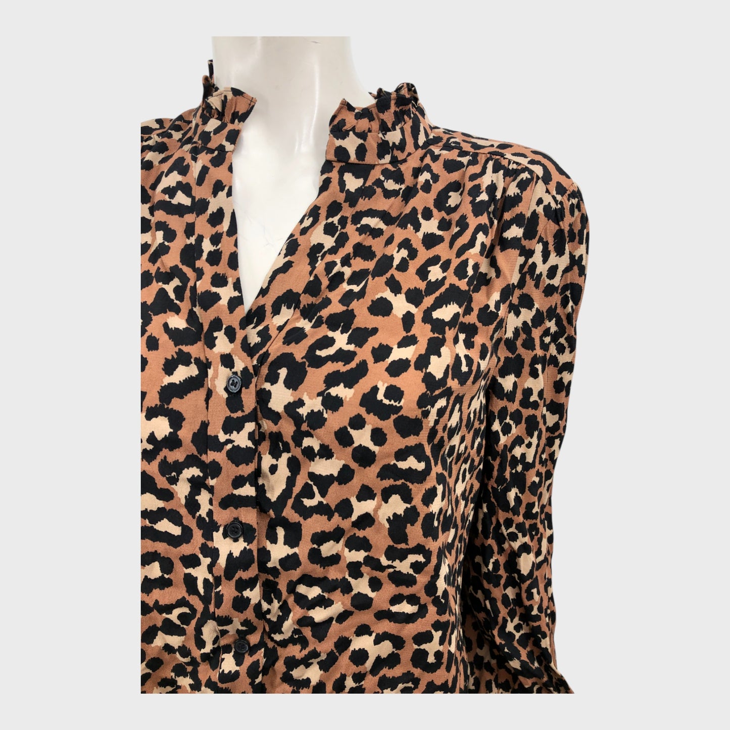 Branded Camel Animal Print Blouse - Size 12