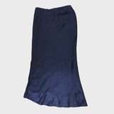 Jacques Vert Dark Blue Satin Skirt -Size 16