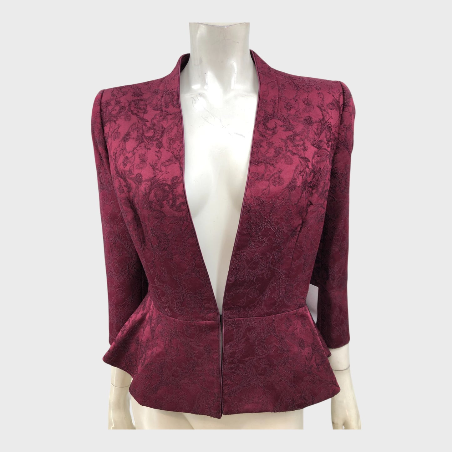 Jacques Vert Burgundy Floral Jacket