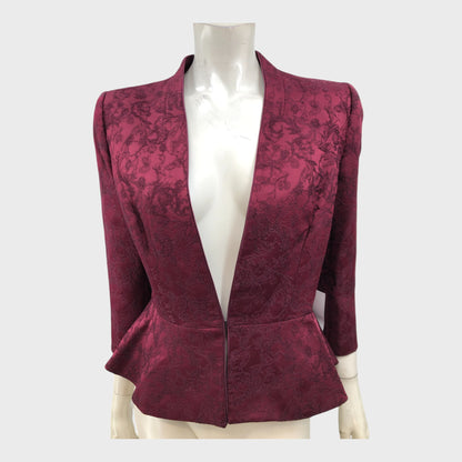 Jacques Vert Burgundy Floral Jacket