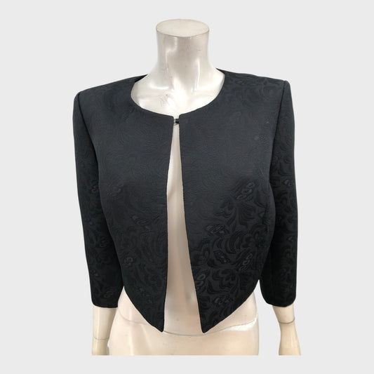 Precis Petite Black Jacquard Jacket - Size 14