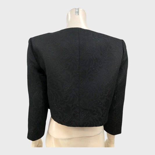 Precis Petite Black Jacquard Jacket - Size 14