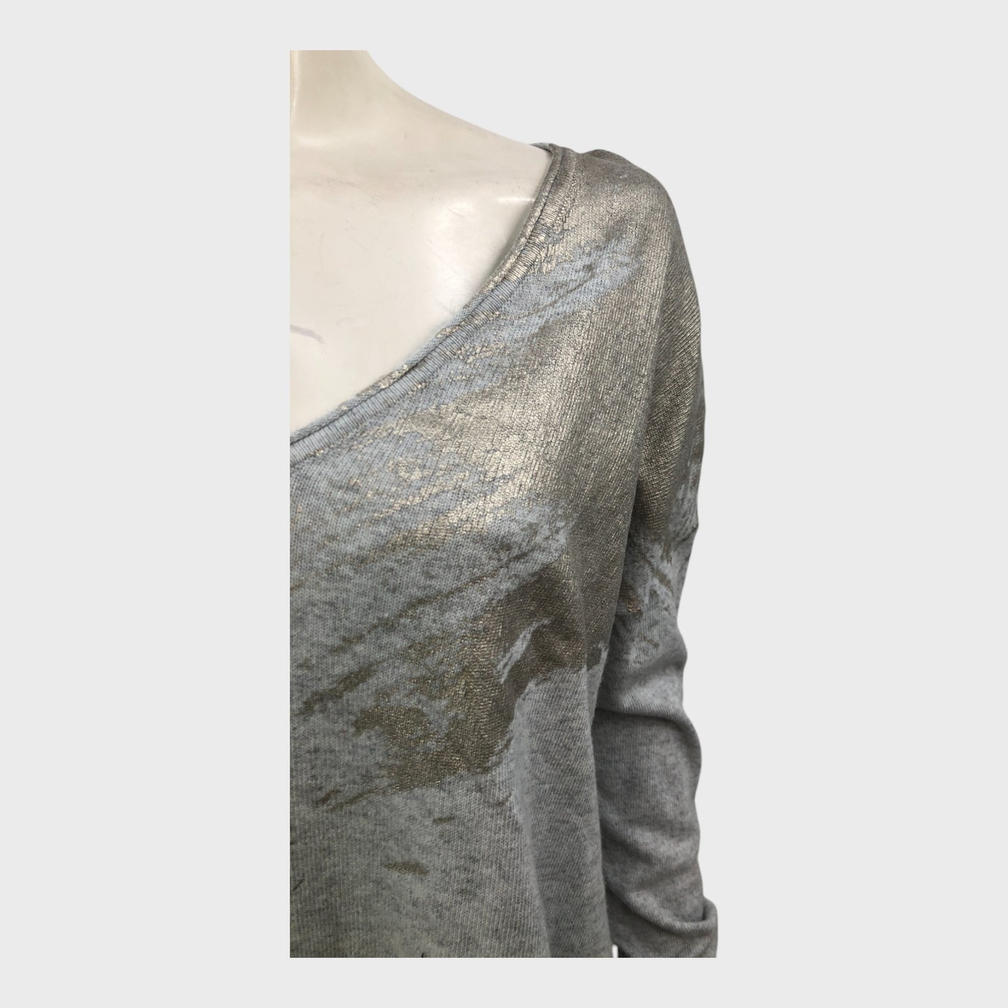 Branded Grey Foil Star Jumper - Size 12