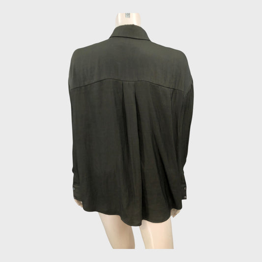 Branded Dark Green Oversize Shirt - Size 12