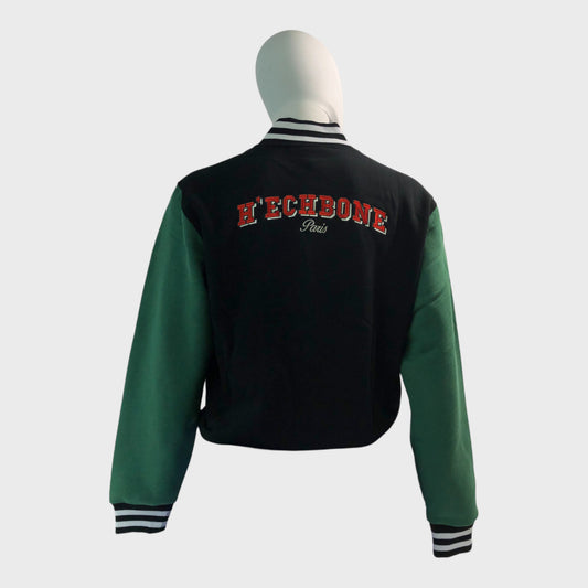 H'echbone Paris Black Varsity Jacket - Size Extra Large