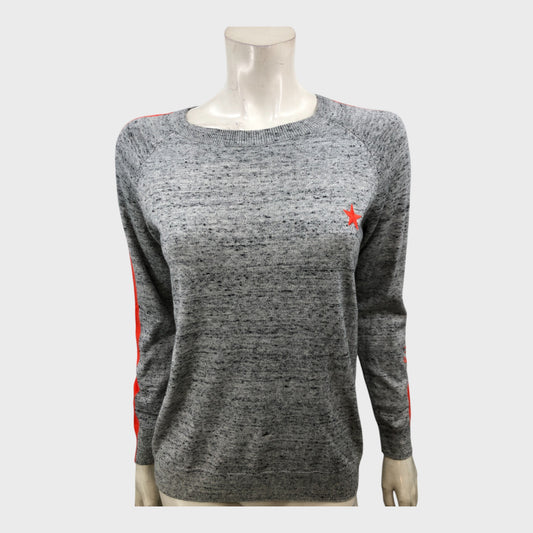 Branded Charcoal Military Knit Top - Size 12