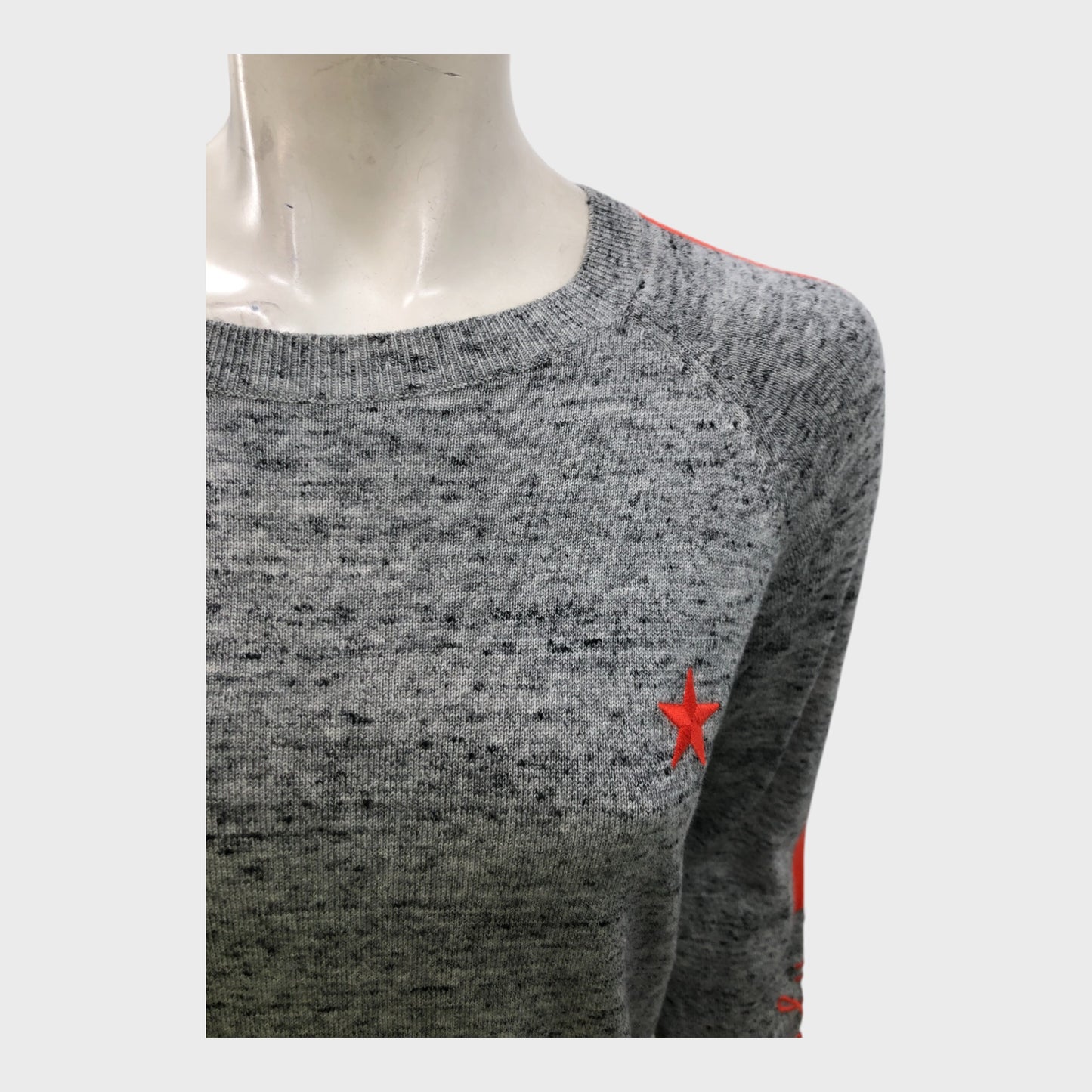 Branded Charcoal Military Knit Top - Size 12