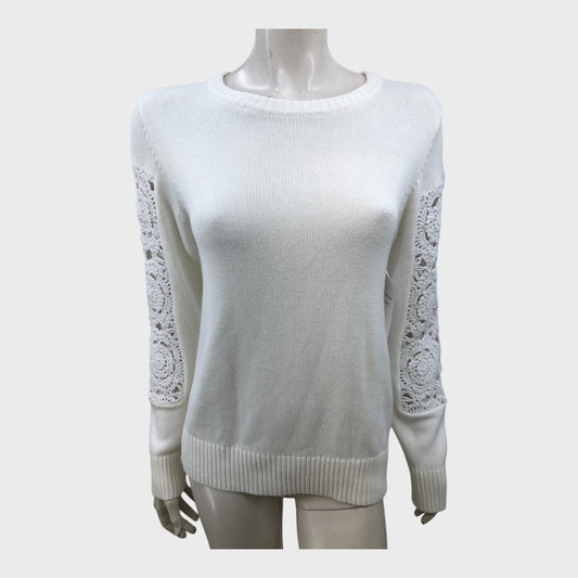 Branded Cream Knitted Pullover - Size 12