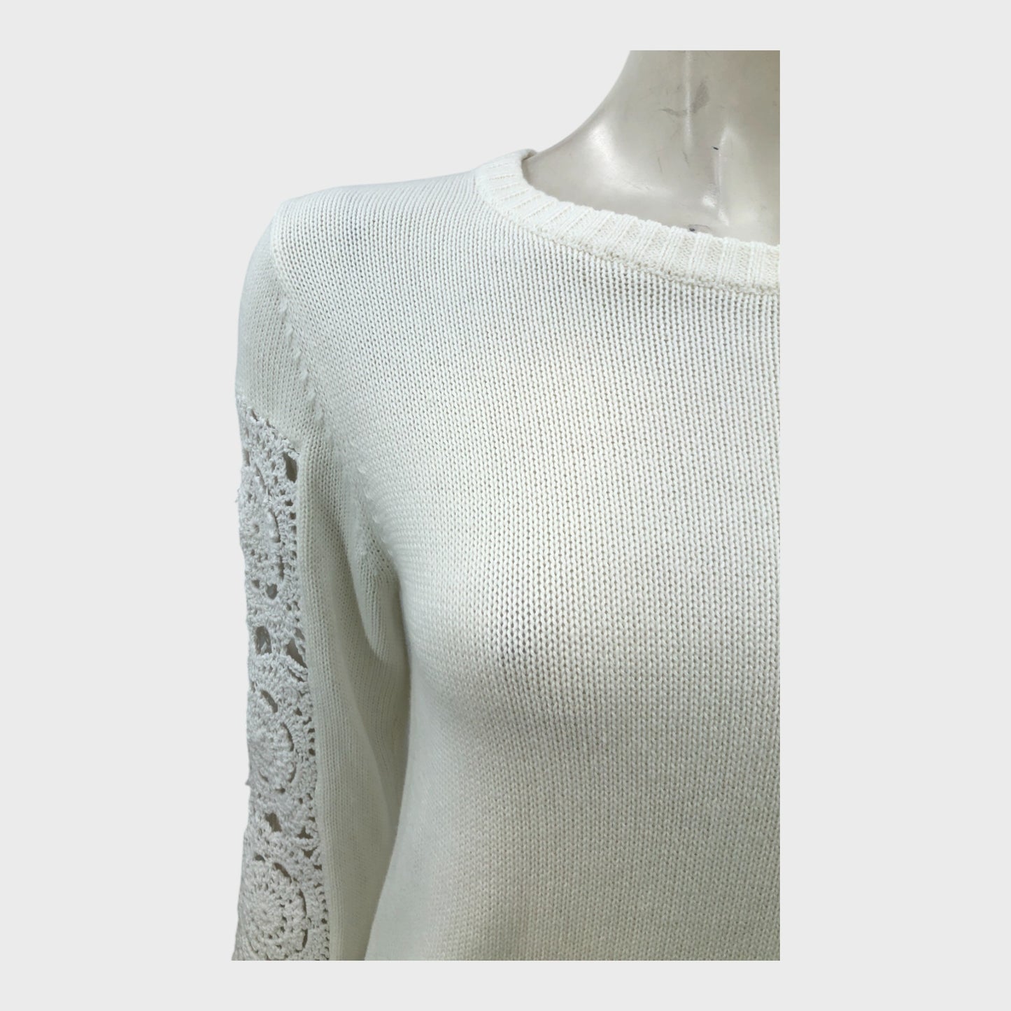 Branded Cream Knitted Pullover - Size 12