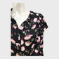 Branded Black Floral Print Ruffle Dress - Size 12