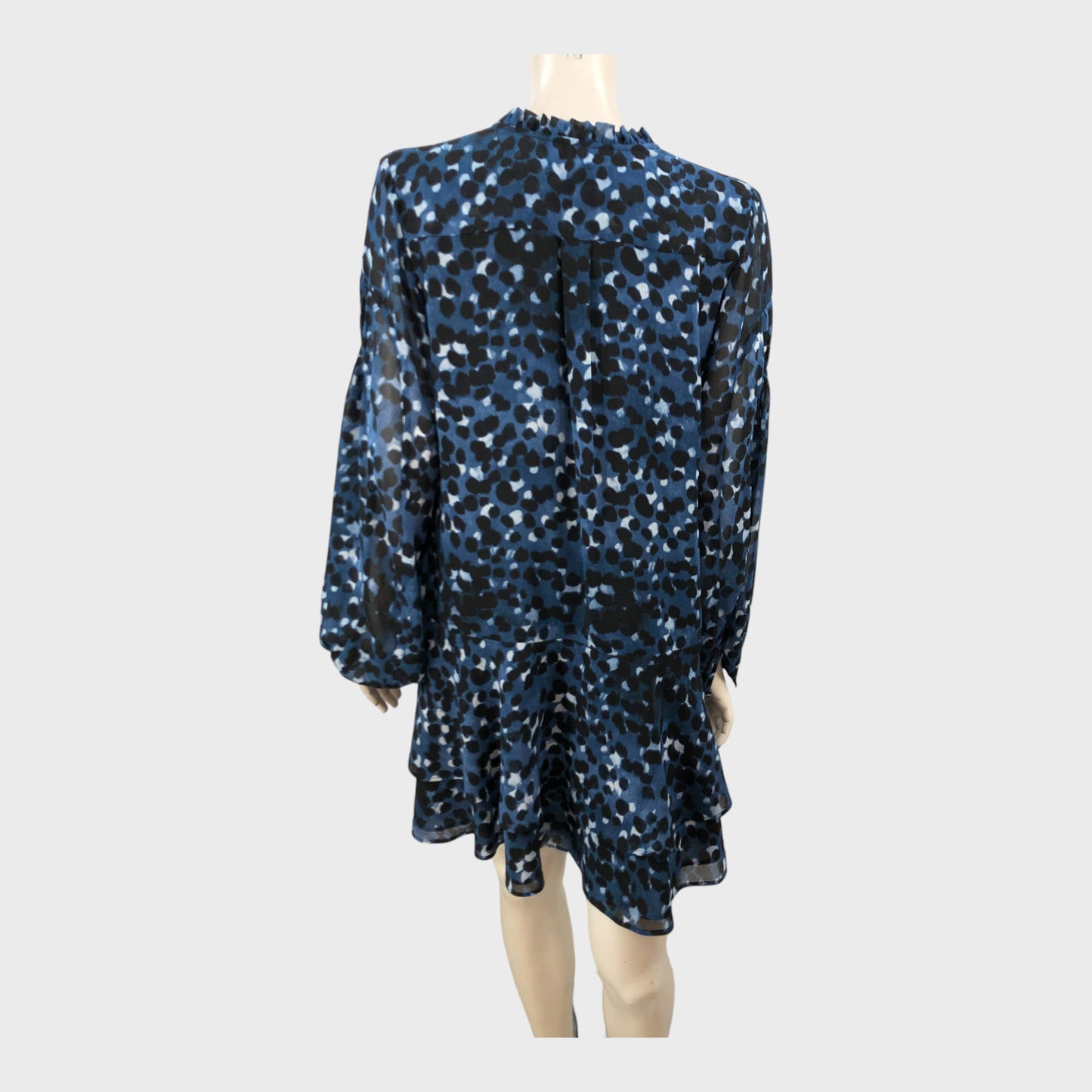 Branded Navy Print Mini Dress - Size 12