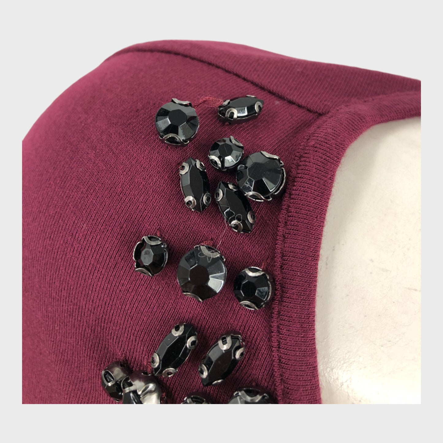 Precis Petite Deep Red Embellished Top - Size 8