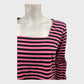 Branded Black/Pink Striped Top - Size 12