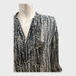 Branded Grey Print Zip Blouse - Size 12