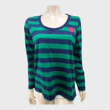 Branded Navy/Green Striped T-Shirt - Size 12