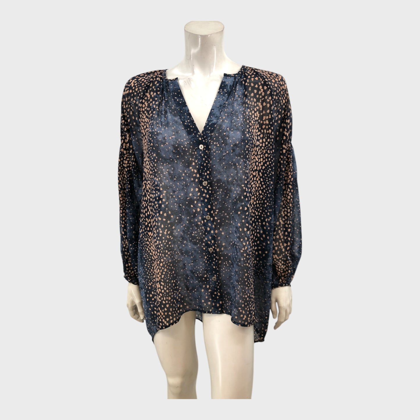 Branded Dark Blue Boho Blouse - Size 12