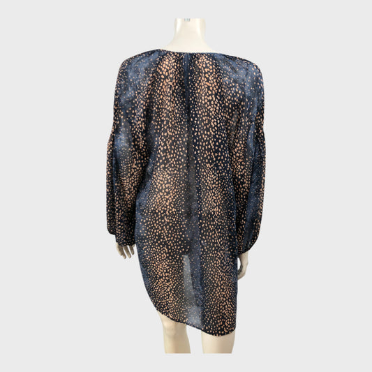 Branded Dark Blue Boho Blouse - Size 12