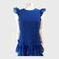 Branded Blue Ethereal Tulle Shirred Maxi Dress