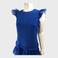 Branded Blue Ethereal Tulle Shirred Maxi Dress