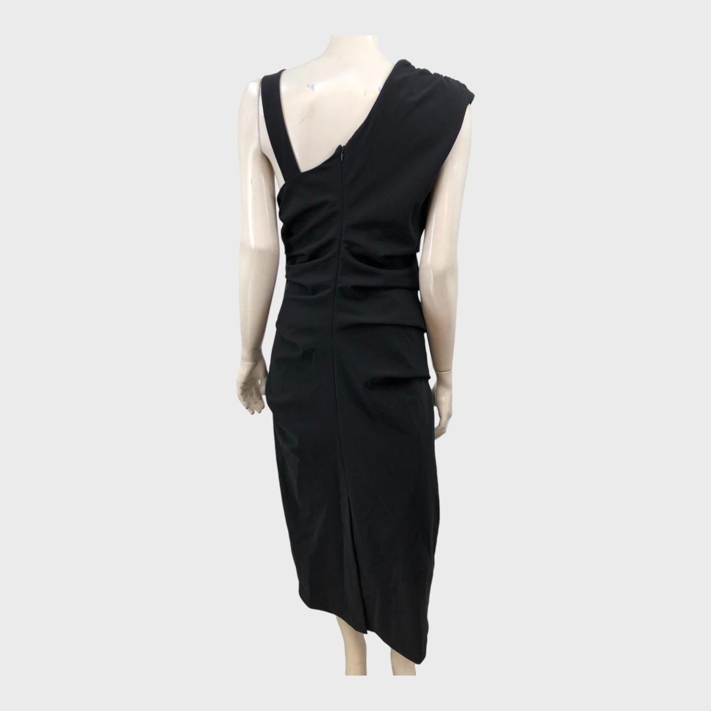 Branded Black Asymmetrical Dress - Size 12