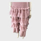 Branded Deep Blush Ethereal Tulle Shirred Maxi Dress