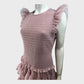 Branded Deep Blush Ethereal Tulle Shirred Maxi Dress