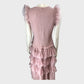 Branded Deep Blush Ethereal Tulle Shirred Maxi Dress