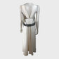 Branded Cream Satin and Lace Maxi Slip Dress