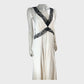 Branded Cream Satin and Lace Maxi Slip Dress