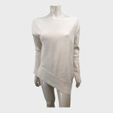 Branded Pearl Cream Asymmetric Tunic - Size 12