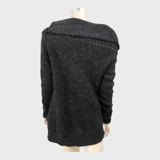 All Saints Dark Grey Alpaca Cardigan - Size 10