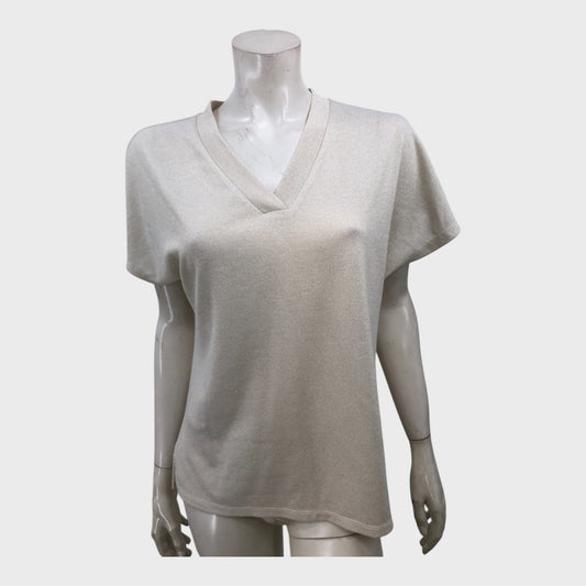 Metallic V-Neck T-Shirt - Size 12