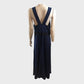 Branded Navy Satin and Lace Maxi Slip Dress - Size 16