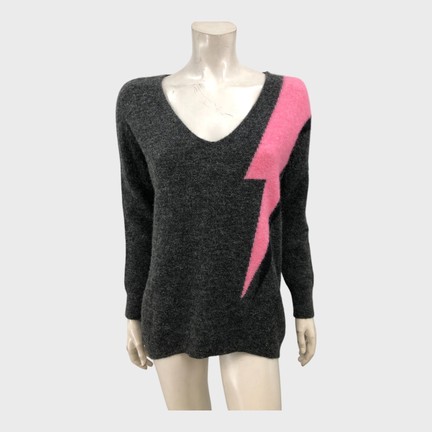 Branded Charcoal Lightning Bolt Knit Jumper - Size 12