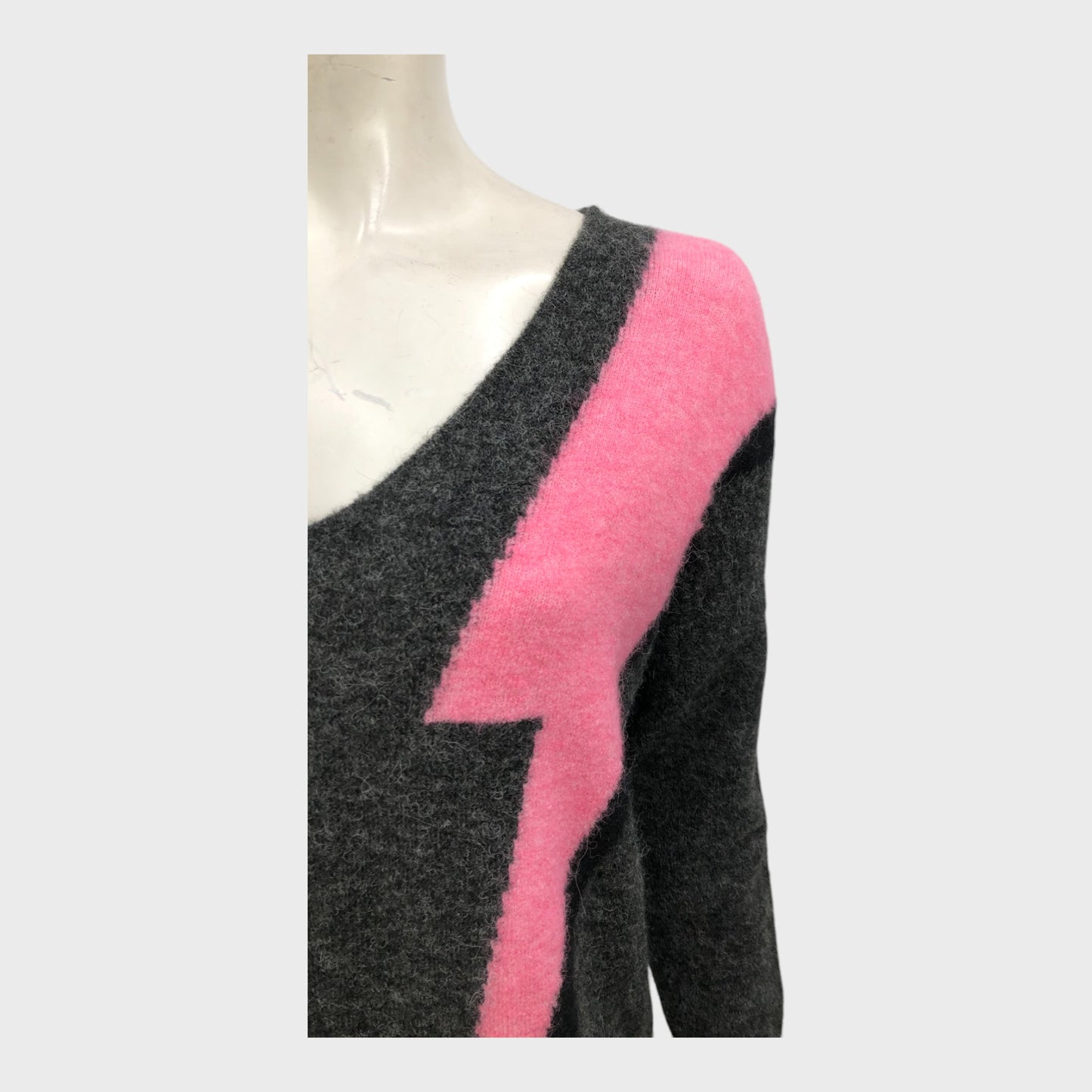 Branded Charcoal Lightning Bolt Knit Jumper - Size 12