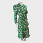 Branded Green Lantana Flower Print Midi Dress