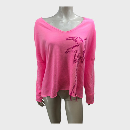 Liv Bergen Pink Palm Sweater - Size 8