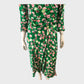 Branded Green Lantana Flower Print Midi Dress