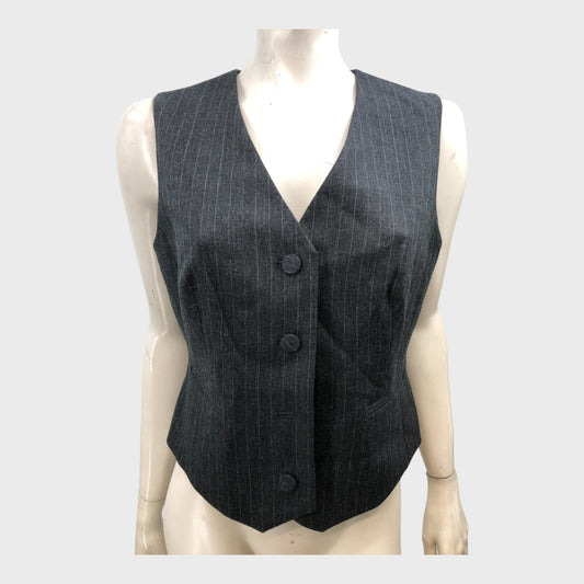 Grey Pinstripe Branded Waistcoat - Size 12