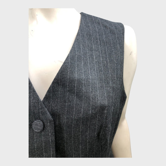 Grey Pinstripe Branded Waistcoat - Size 12