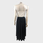 Ted Baker Navy Blue Daisy Print Pleated Midi Dress - UK 6