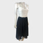 Ted Baker Navy Blue Daisy Print Pleated Midi Dress - UK 6