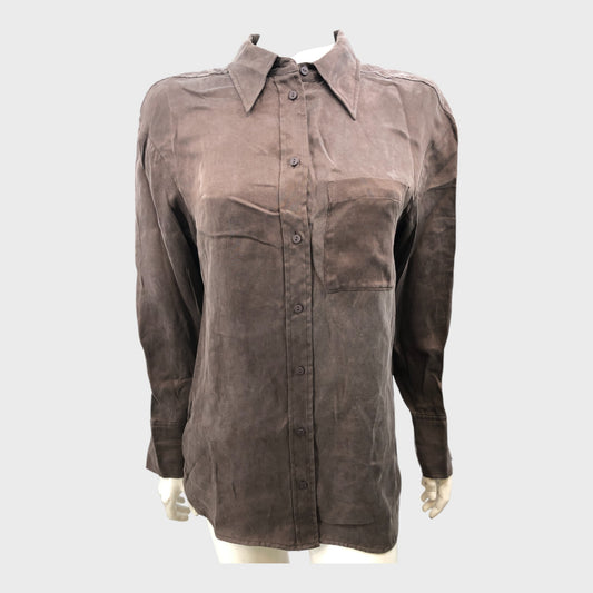 Brown Branded Oversized Shirt - Size 10